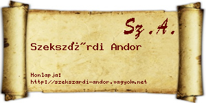 Szekszárdi Andor névjegykártya