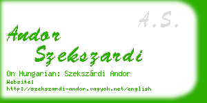 andor szekszardi business card