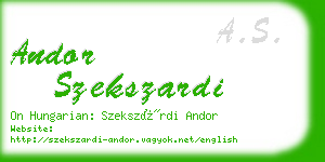 andor szekszardi business card